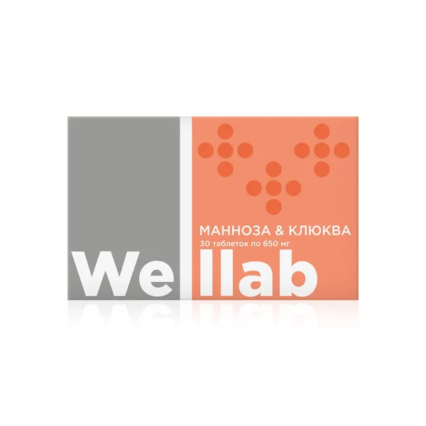 Бад для помощи при цистите Welllab манноза & клюква
