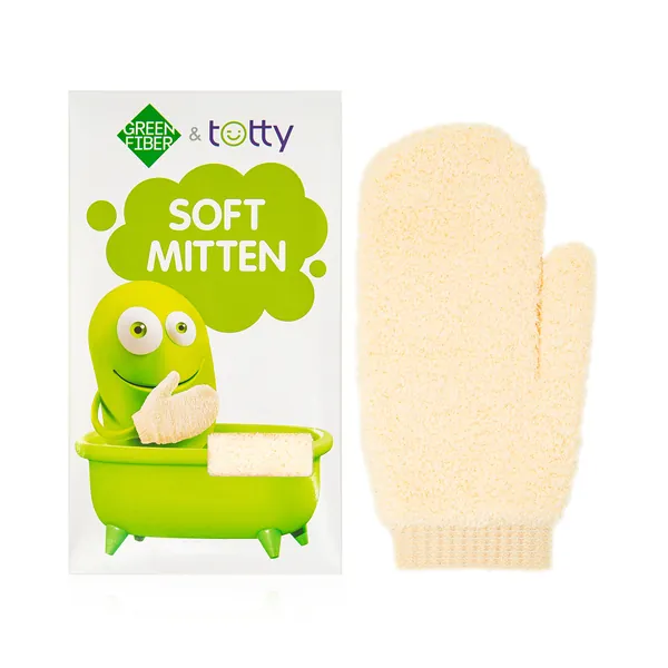 Детская мягкая мочалка Green Fiber & Totty