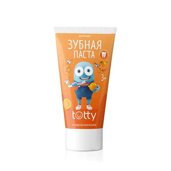 Детская зубная паста TOTTY со вкусом апельсина 3+