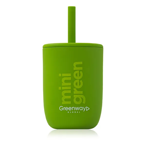 Детский стакан с трубочкой mini green, 300 мл