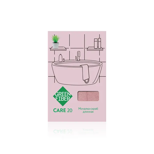 Длинная мочалка-скраб Green Fiber CARE 20