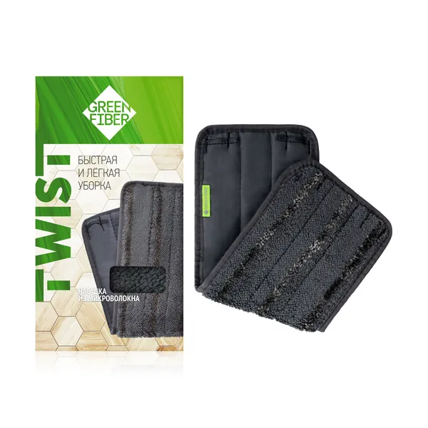 Насадка из микроволокна для швабры с отжимом Green Fiber TWIST