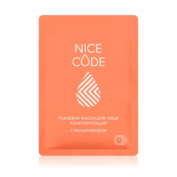 Тканевая маска для лица тонизирующая с ниацинамидом NICE CODE