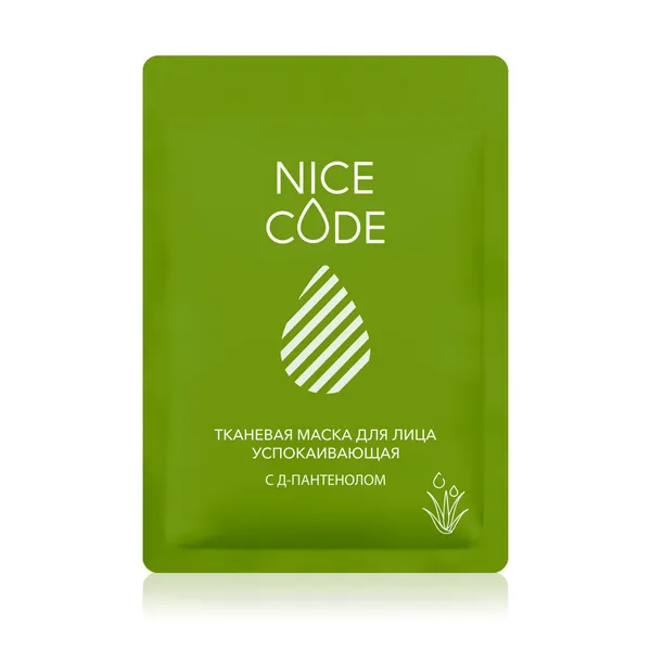 Тканевая маска для лица успокаивающая с д-пантенолом NICE CODE